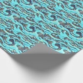 Abstract Blauwgroen blauw patroon Cadeaupapier (Hoek)