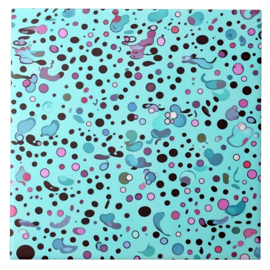 Abstract Blauwgroen blauw patroon Tegeltje (Voorkant)