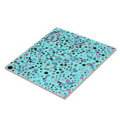 Abstract Blauwgroen blauw patroon Tegeltje (Zijkant)