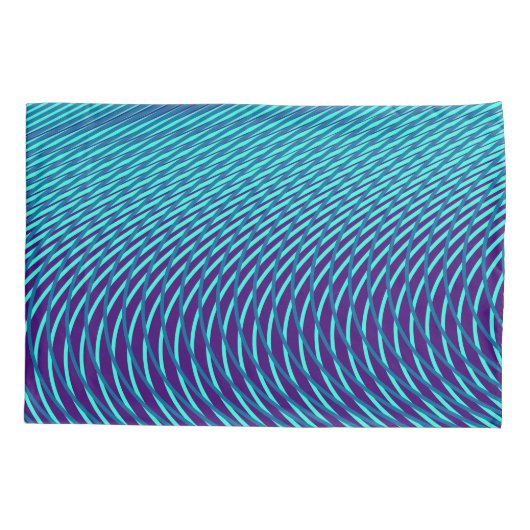Abstract Blauwgroen Blauw Psychedelic Stripes Mesm Kussensloop (Achterkant)