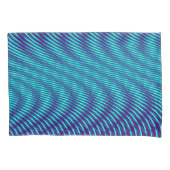 Abstract Blauwgroen Blauw Psychedelic Stripes Mesm Kussensloop (Voorkant)