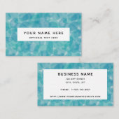 Abstract Blauwgroen blauw Stip Waterverf Patroon Visitekaartje (Voorkant / Achterkant)