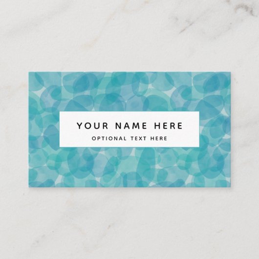 Abstract Blauwgroen blauw Stip Waterverf Patroon Visitekaartje (Voorkant)
