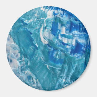 Abstract Blauwgroen Blauw Wit Magneet