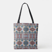 Abstract Blauwgroen & Bruin Zuidwest Geïnspireerd Tote Bag (Achterkant)