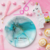 Abstract Blauwgroen en Faux Gold Wedding Bord (Feest)