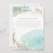 Abstract Blauwgroen en Gold Modern Art Afstuderen Aankondiging (Achterkant)