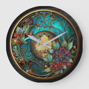 Abstract Blauwgroen en roze Moederdag Grote Klok