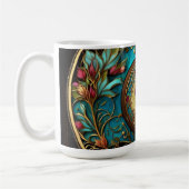 Abstract Blauwgroen en roze Moederdag Koffiemok (Links)