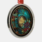 Abstract Blauwgroen en roze Moederdag Metalen Ornament (Rechts)