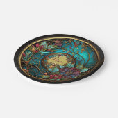 Abstract Blauwgroen en roze Moederdag Papieren Bordje (Gekanteld)