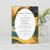 Abstract blauwgroen goud voor weddenschappen kaart (Staand voorkant)