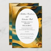 Abstract blauwgroen goud voor weddenschappen kaart (Voorkant / Achterkant)