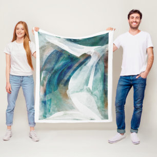 Abstract Blauwgroen groen Fleece Deken