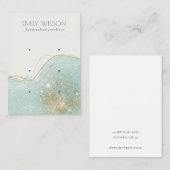 Abstract Blauwgroen Groen Glitter 3 Veroorbaar bee Visitekaartje (Voorkant / Achterkant)