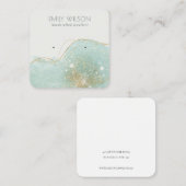 Abstract Blauwgroen Groen Glitter Shiny Earning Di Vierkante Visitekaartje (Voorkant / Achterkant)
