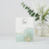 Abstract Blauwgroen Groen Glitter Shiny Earning Di Visitekaartje (Staand voorkant)