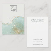 Abstract Blauwgroen Groen Glitter Shiny Earning Di Visitekaartje (Voorkant / Achterkant)