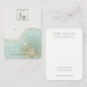 Abstract Blauwgroen Groen Glitter Shiny Earning Di Visitekaartje (Voorkant / Achterkant)