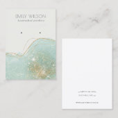 Abstract Blauwgroen Groen Glitter Shiny Earning Di Visitekaartje (Voorkant / Achterkant)