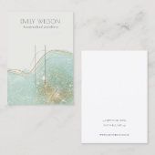 Abstract Blauwgroen Groen Glitter Shiny Hairpin Di Visitekaartje (Voorkant / Achterkant)