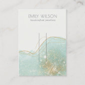 Abstract Blauwgroen Groen Glitter Shiny Hairpin Di Visitekaartje (Voorkant)