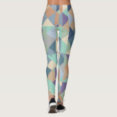 Abstract Blauwgroen groen mozaïekpatroon Leggings (Achterkant)
