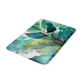 Abstract Blauwgroen, Groen, Smaragd, Botanisch Badmat (Gekanteld)