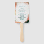 Abstract Blauwgroen & Koper Trouwceremonie Program Handwaaier (Achterkant)