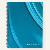 Abstract Blauwgroen monogram Notitieboek (Voorkant)