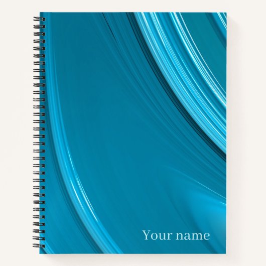 Abstract Blauwgroen monogram Notitieboek (Voorkant)