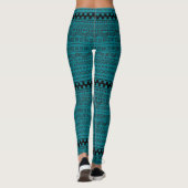 Abstract Blauwgroen of willekeurig kleur- en zwart Leggings (Achterkant)