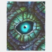 Abstract blauwgroen oog mozaïek fleece deken (Voorkant)