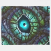 Abstract blauwgroen oog mozaïek fleece deken (Voorkant (Horizontaal))