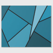 Abstract Blauwgroen polygons verpakkingspapier Cadeaupapier (Vlak)