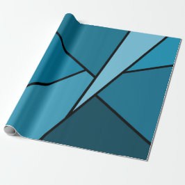 Abstract Blauwgroen polygons verpakkingspapier Cadeaupapier