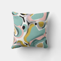 Abstract Blauwgroen, Roze en Wit Ontwerp