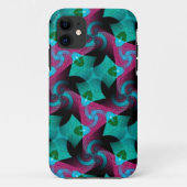 Abstract Blauwgroen roze patroon iPhone 5 Hoesje (Achterkant)