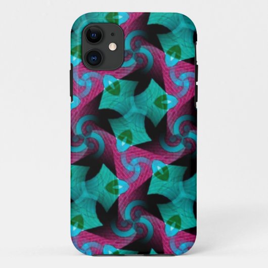 Abstract Blauwgroen roze patroon iPhone 5 Hoesje (Achterkant)