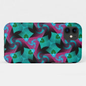 Abstract Blauwgroen roze patroon iPhone 5 Hoesje (Achterkant (horizontaal))