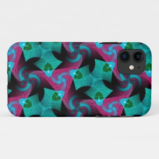 Abstract Blauwgroen roze patroon iPhone 5 Hoesje (Achterkant (horizontaal))