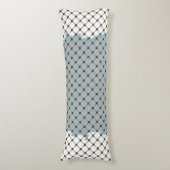 Abstract Blauwgroen, wit, Bronze Patroon Lichaamskussen (Voorkant Verticaal)