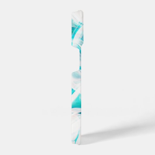 Abstract Blauwgroen Witte Vloeibare Verf Chic Manu iPhone Hoesje (Rechterkant)