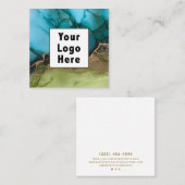 Abstract Blauwgroen zwart metallisch goud Voeg uw  Vierkante Visitekaartje (Voorkant / Achterkant)