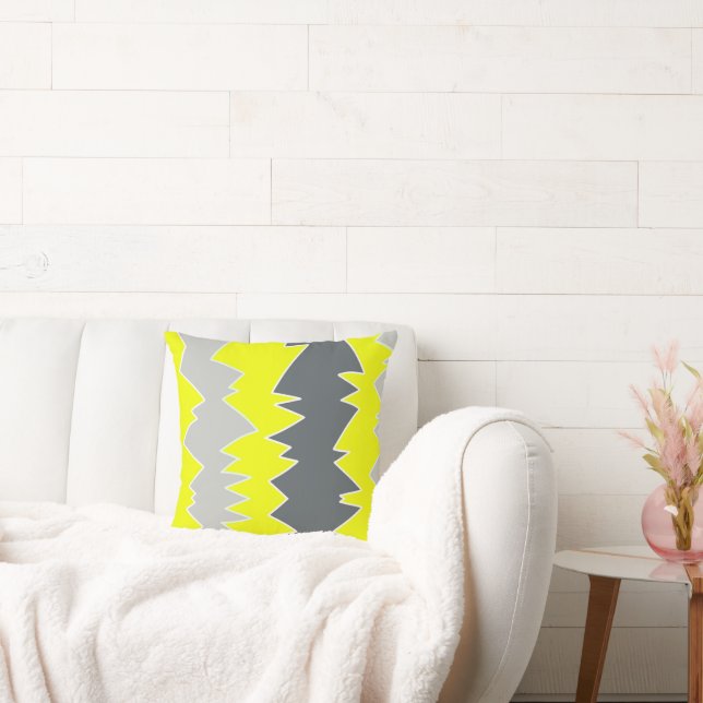 Abstract Bleek Geel Geel Koolsteengrijs Kussen (Bank)