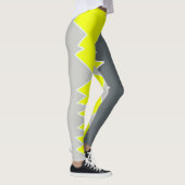 Abstract Bleek Geel Geel Koolsteengrijs Leggings (Rechts)