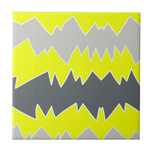 Abstract Bleek Geel Geel Koolsteengrijs Tegeltje (Voorkant)