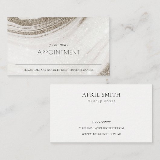 Abstract Bleek Gold Marble Agate Benoeming Visitekaartje (Voorkant / Achterkant)