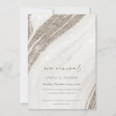 Abstract Bleek goudmarmer Agate Vow Renewal Noite Bedankkaart (Voorkant)