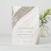 Abstract Bleek goudmarmer Agate Vow Renewal Noite Bedankkaart (Staand voorkant)